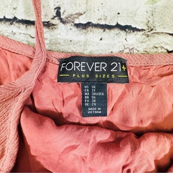 Forever 21+ Dress Women’s 3XL Orange Plus Size Spaghetti Strap Mini - Picture 3 of 6